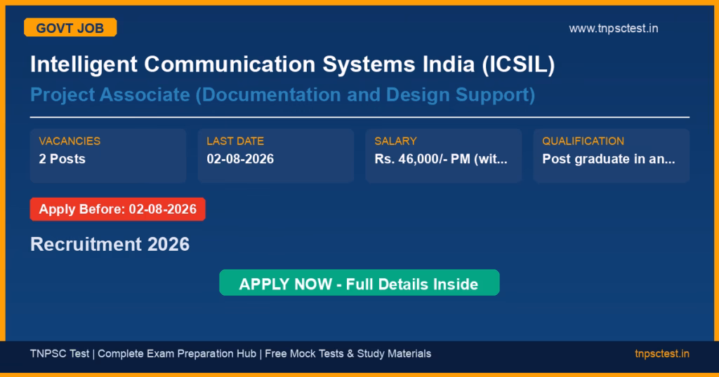 Intelligent Communication Systems India (ICSIL) Project Associate (Documentation and Design Support) Recruitment 2026