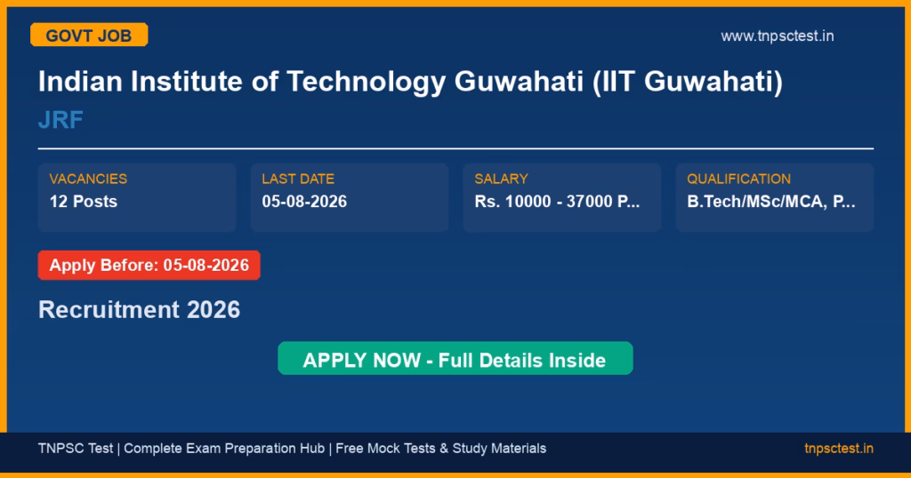 Indian Institute of Technology Guwahati (IIT Guwahati) JRF Recruitment 2026