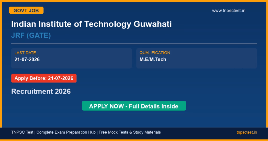 Indian Institute of Technology Guwahati JRF (GATE) Recruitment 2026