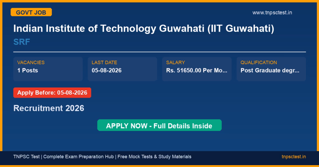 Indian Institute of Technology Guwahati (IIT Guwahati) SRF Recruitment 2026