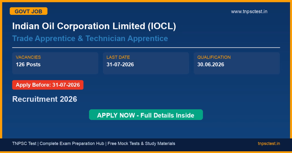 Indian Oil Corporation Limited (IOCL) Trade Apprentice & Technician Apprentice Recruitment 2026