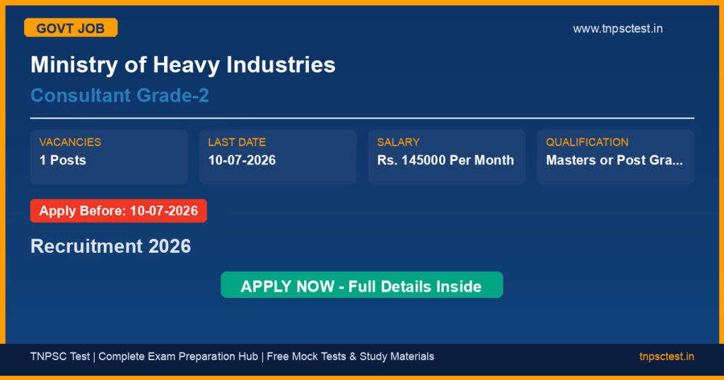 Ministry of Heavy Industries Consultant Grade-2 Recruitment 2026
