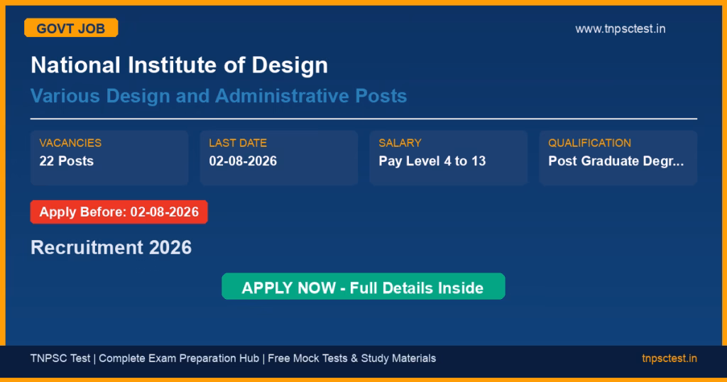 National Institute of Design Various Design and Administrative Posts Recruitment 2026