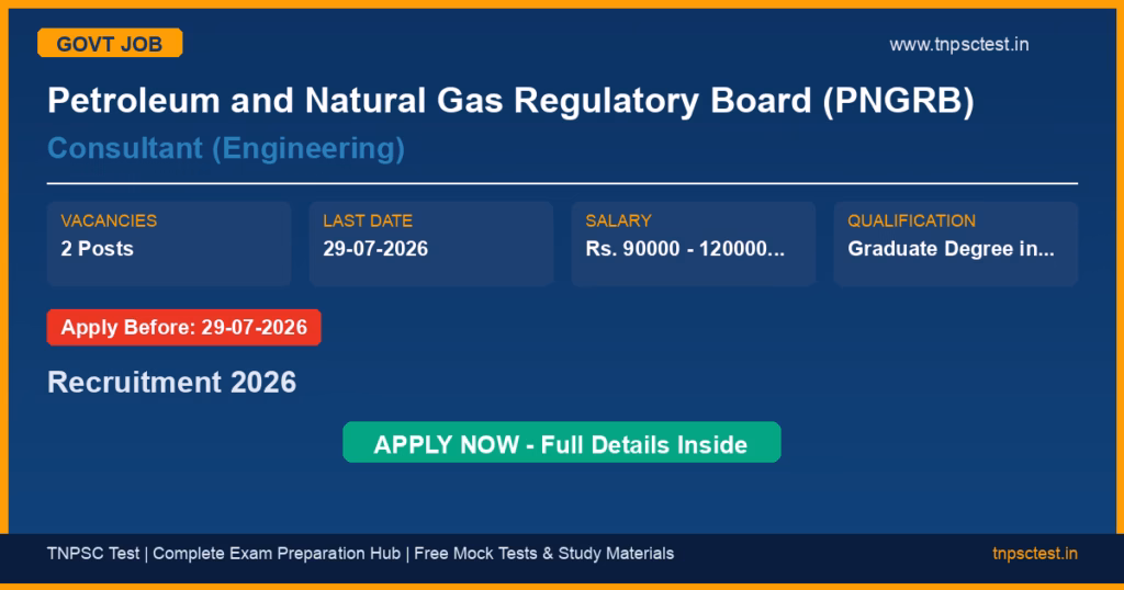 Petroleum and Natural Gas Regulatory Board (PNGRB) Consultant (Engineering) Recruitment 2026
