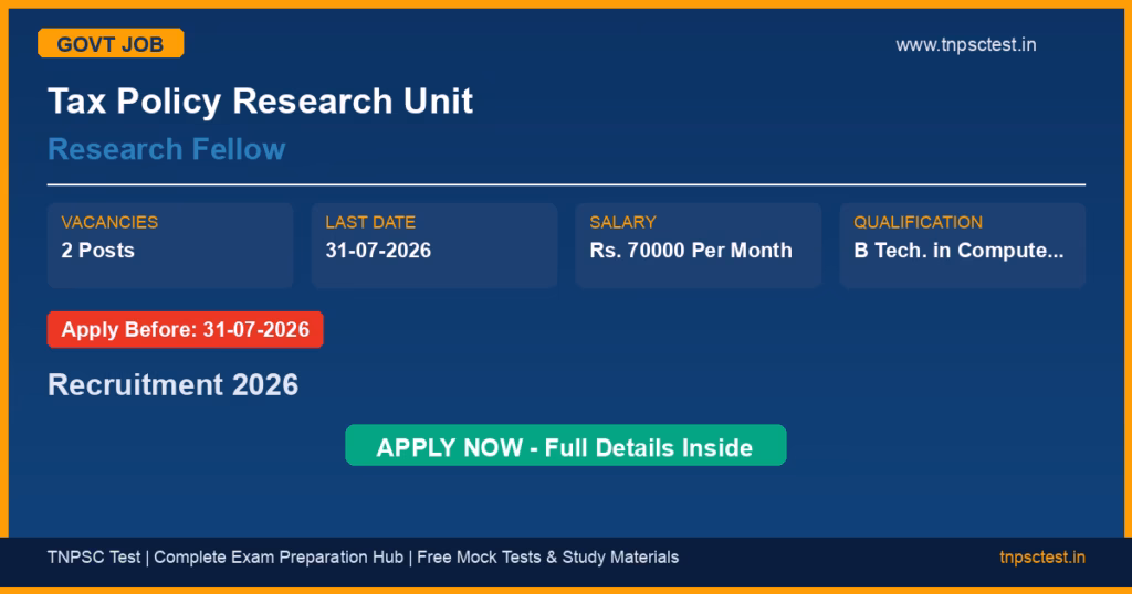 Tax Policy Research Unit Research Fellow Recruitment 2026