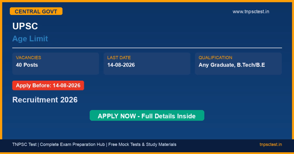 UPSC Age Limit Recruitment 2026