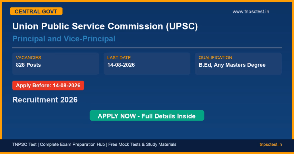 Union Public Service Commission (UPSC) Principal and Vice-Principal Recruitment 2026