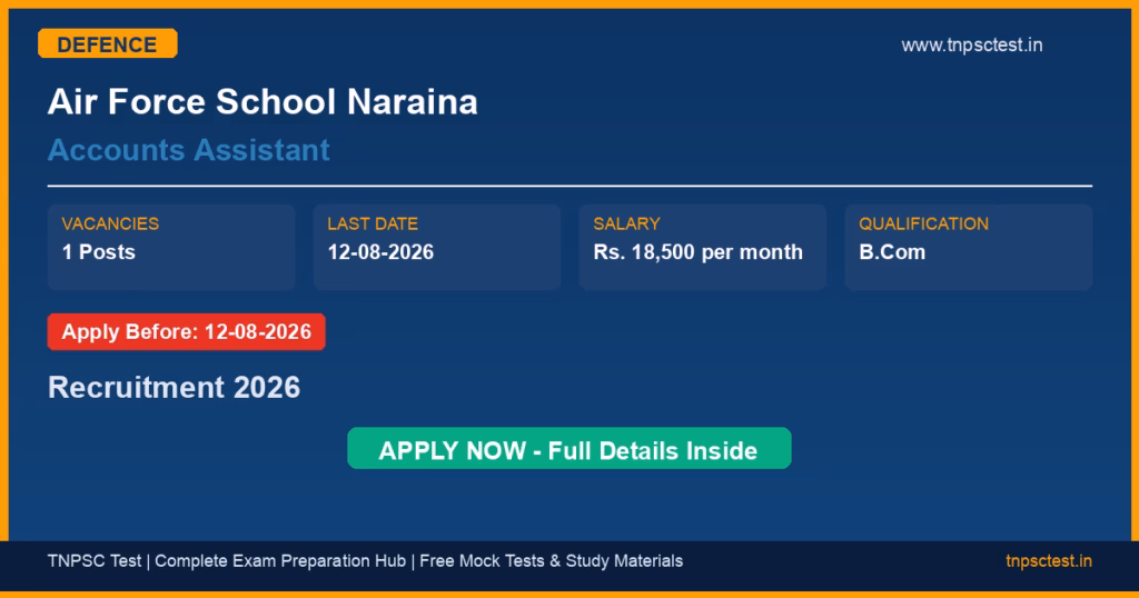 Air Force School Naraina Accounts Assistant Recruitment 2026