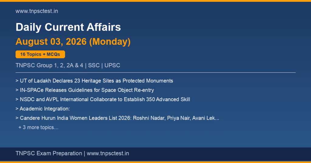 TNPSC Daily Current Affairs August 03, 2026 banner