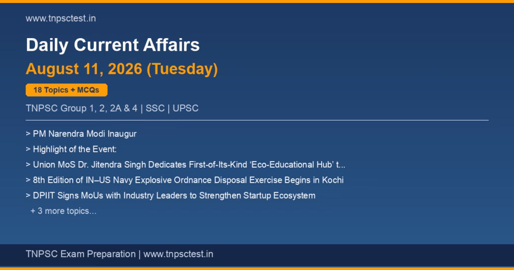 TNPSC Daily Current Affairs August 11, 2026 banner