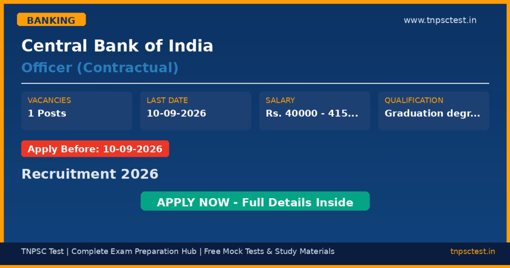 Central Bank of India Officer (Contractual) Recruitment 2026