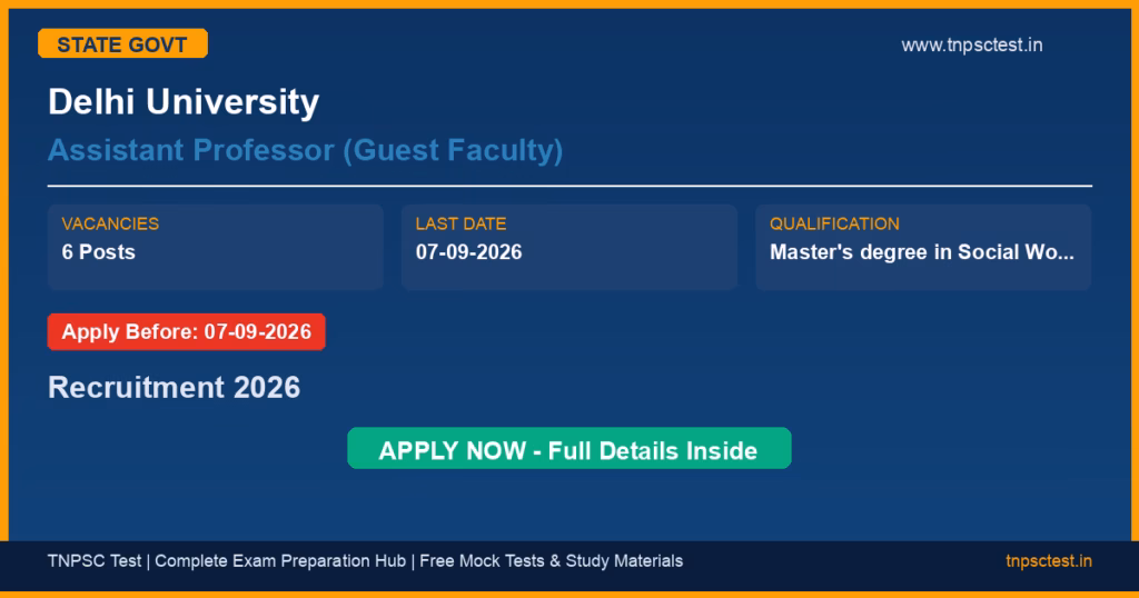 Delhi University Assistant Professor (Guest Faculty) Recruitment 2026