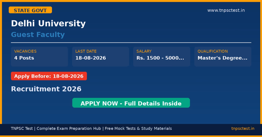 Delhi University Guest Faculty Recruitment 2026