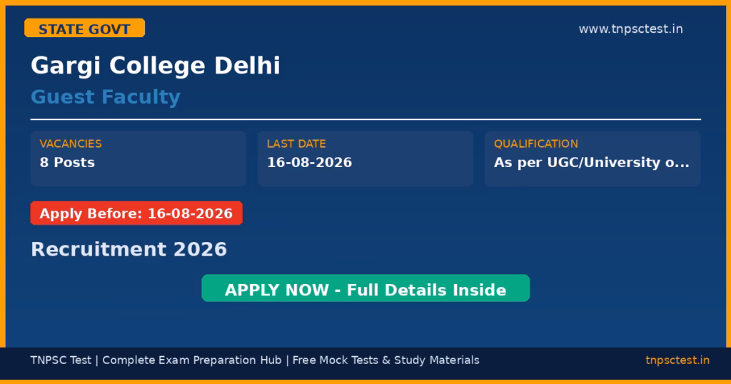 Gargi College Delhi Guest Faculty Recruitment 2026