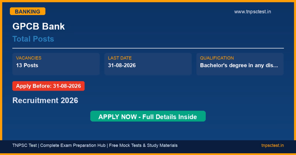 GPCB Bank Total Posts Recruitment 2026