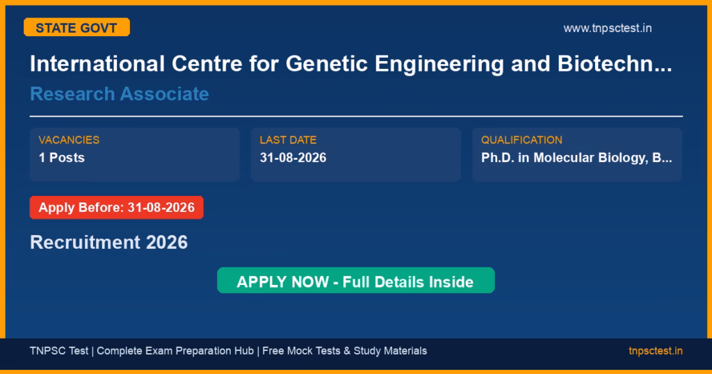 International Centre for Genetic Engineering and Biotechnology (ICGEB) Research Associate Recruitment 2026