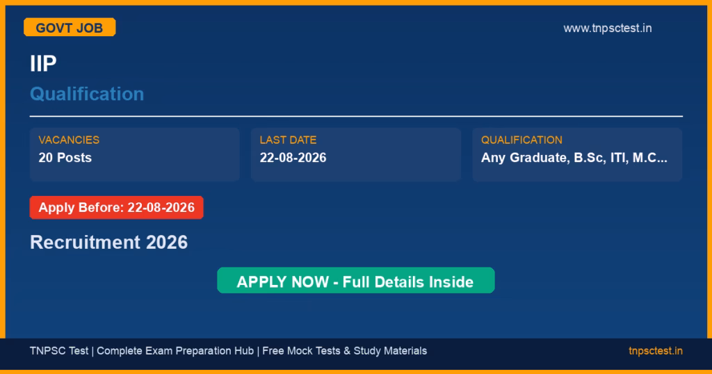 IIP Qualification Recruitment 2026