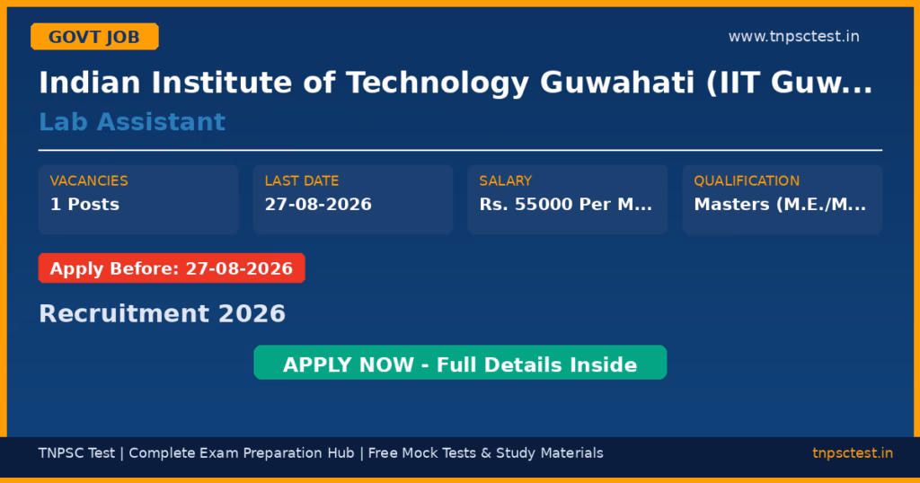 Indian Institute of Technology Guwahati (IIT Guwahati) Lab Assistant Recruitment 2026