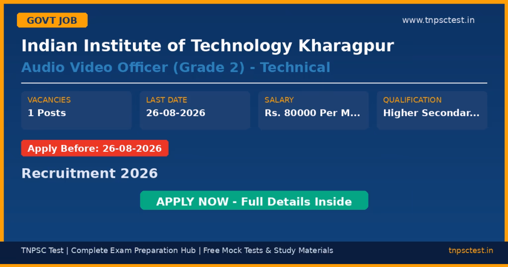 Indian Institute of Technology Kharagpur Audio Video Officer (Grade 2) - Technical Recruitment 2026