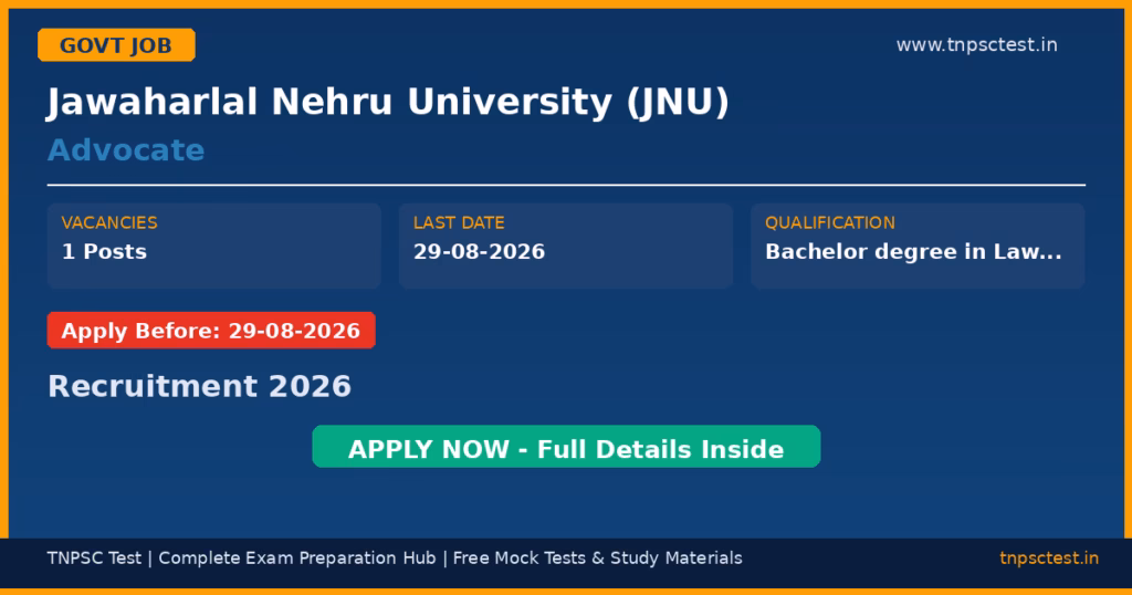 Jawaharlal Nehru University (JNU) Advocate Recruitment 2026