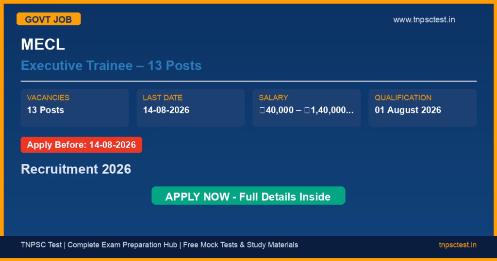 MECL Executive Trainee – 13 Posts Recruitment 2026