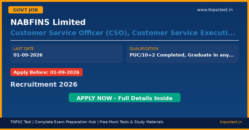 NABFINS Limited Customer Service Officer (CSO), Customer Service Executive (CSE) Recruitment 2026