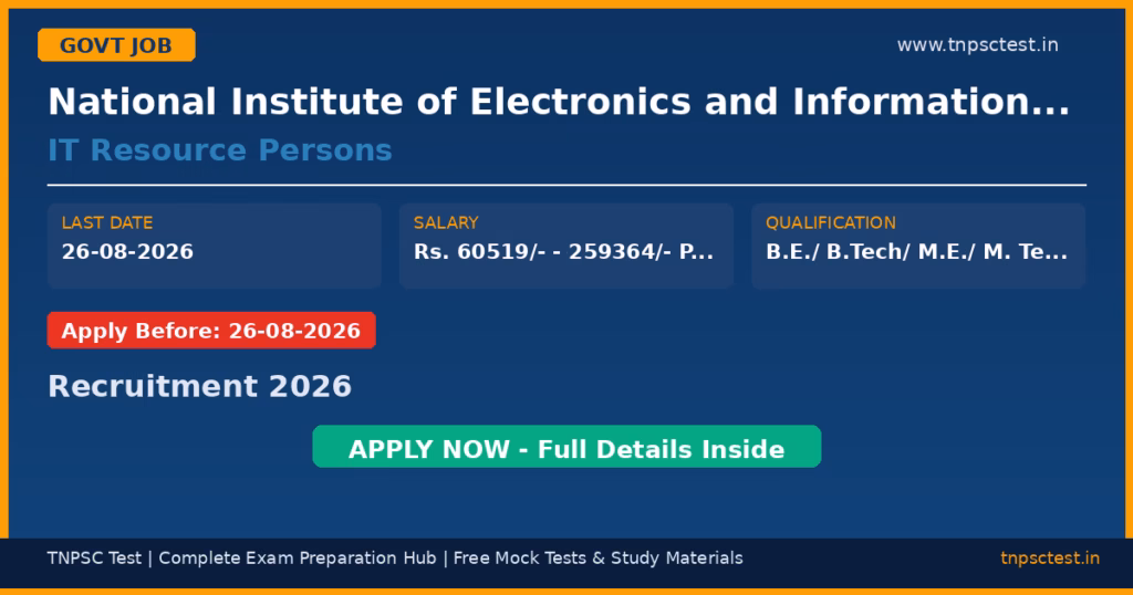 National Institute of Electronics and Information Technology (NIELIT) IT Resource Persons Recruitment 2026