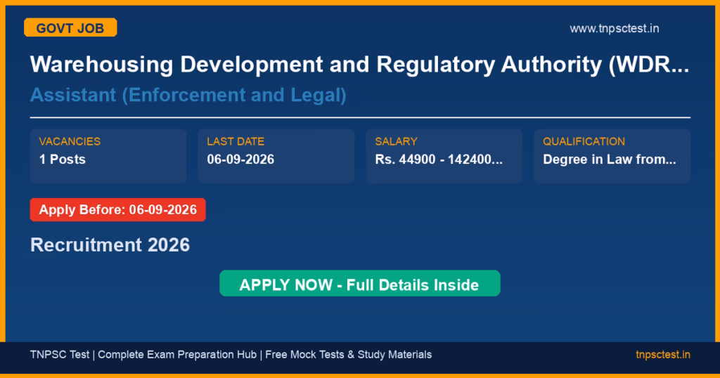 Warehousing Development and Regulatory Authority (WDRA) Assistant (Enforcement and Legal) Recruitment 2026