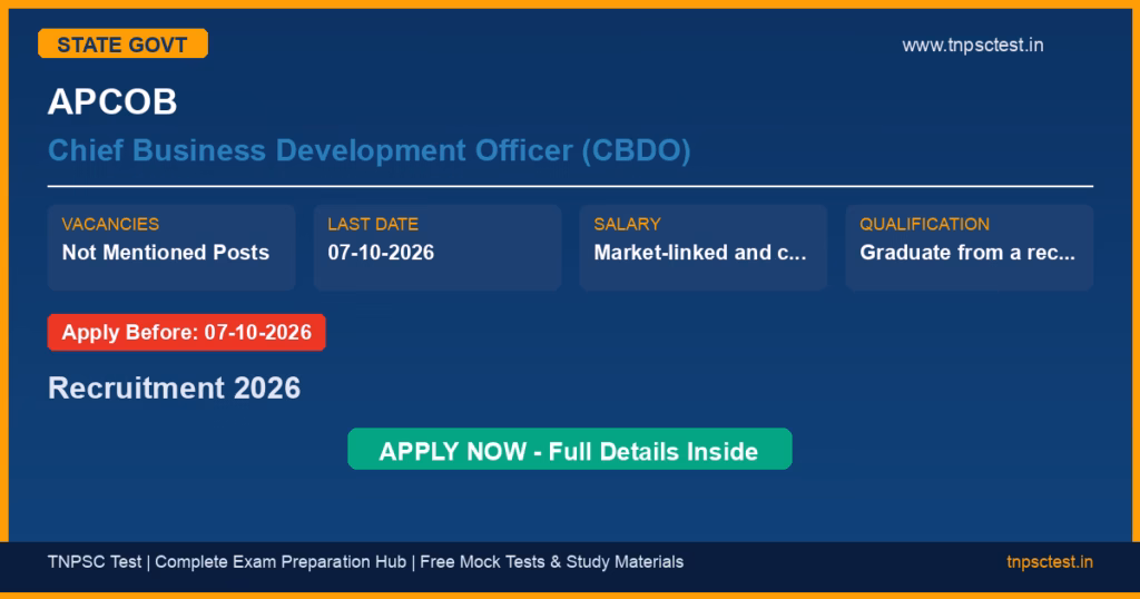 APCOB Chief Business Development Officer (CBDO) Recruitment 2026