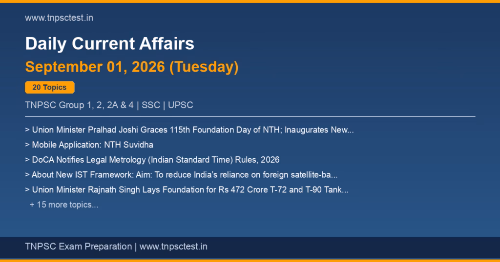 20 current affairs topics for 2026-09-01