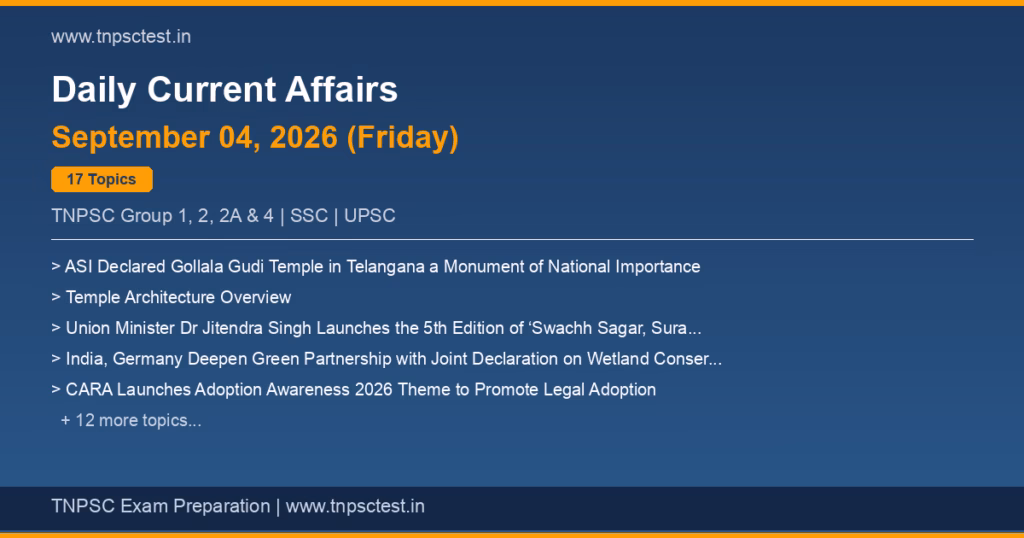 17 current affairs topics for 2026-09-04