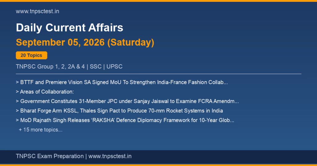 20 current affairs topics for 2026-09-05