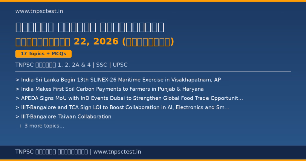 TNPSC நடப்பு நிகழ்வுகள் September 22, 2026 banner