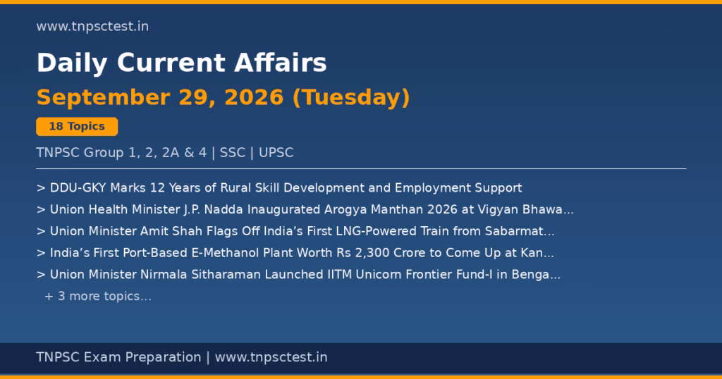 TNPSC Daily Current Affairs September 29, 2026 banner