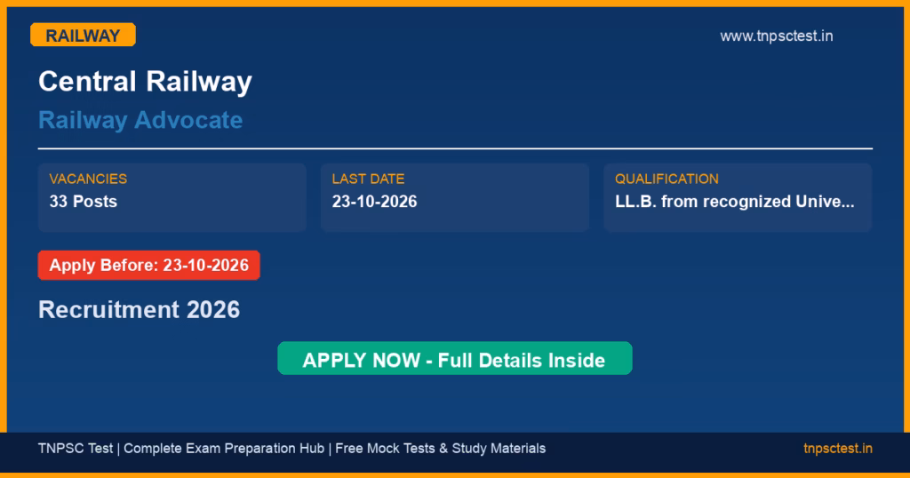 Central Railway Railway Advocate Recruitment 2026