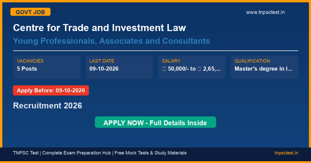 Centre for Trade and Investment Law Young Professionals, Associates and Consultants Recruitment 2026