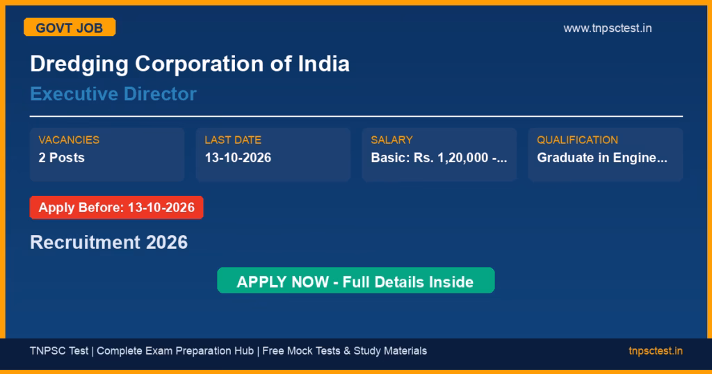 Dredging Corporation of India Executive Director Recruitment 2026