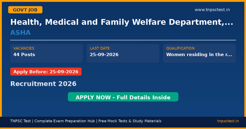 Health, Medical and Family Welfare Department, Andhra Pradesh ASHA Recruitment 2026