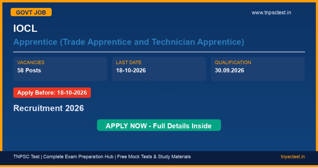 IOCL Apprentice (Trade Apprentice and Technician Apprentice) Recruitment 2026