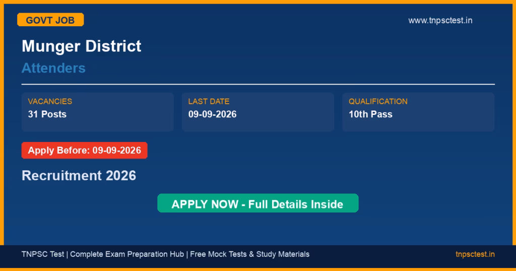 Munger District Attenders Recruitment 2026