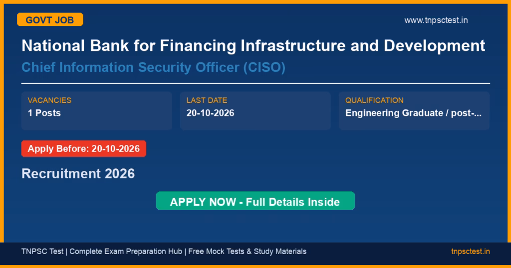 National Bank for Financing Infrastructure and Development Chief Information Security Officer (CISO) Recruitment 2026