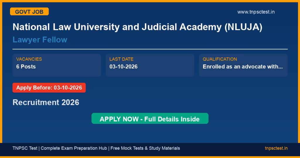 National Law University and Judicial Academy (NLUJA) Lawyer Fellow Recruitment 2026