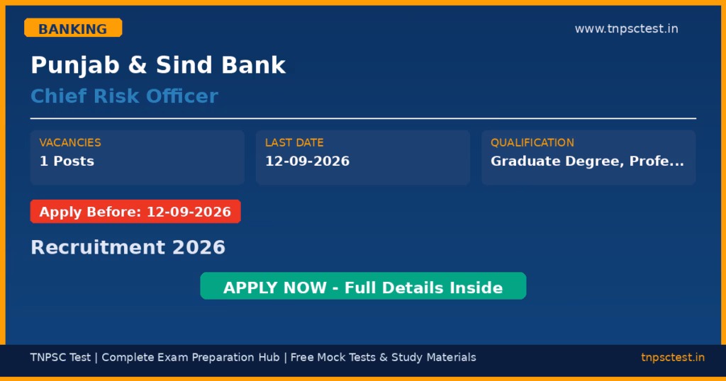 Punjab & Sind Bank Chief Risk Officer Recruitment 2026