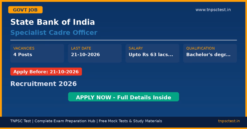 State Bank of India Specialist Cadre Officer Recruitment 2026