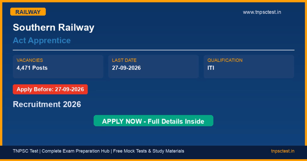 Southern Railway Act Apprentice Recruitment 2026