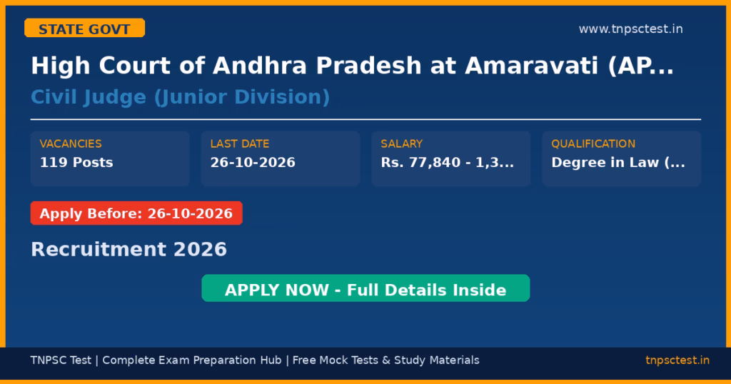 High Court of Andhra Pradesh at Amaravati (AP High Court) Civil Judge (Junior Division) Recruitment 2026