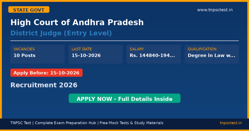 High Court of Andhra Pradesh District Judge (Entry Level) Recruitment 2026