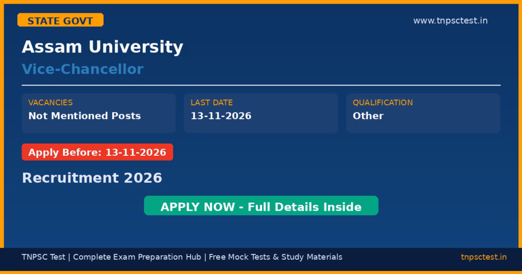 Assam University Vice-Chancellor Recruitment 2026