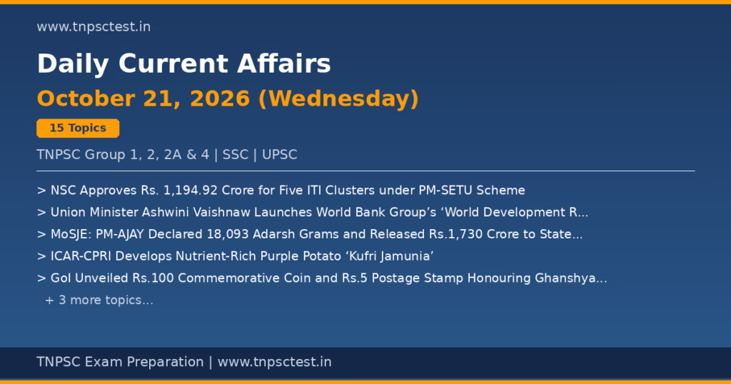 TNPSC Daily Current Affairs October 21, 2026 banner