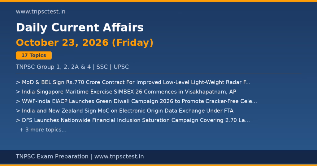 TNPSC Daily Current Affairs October 23, 2026 banner